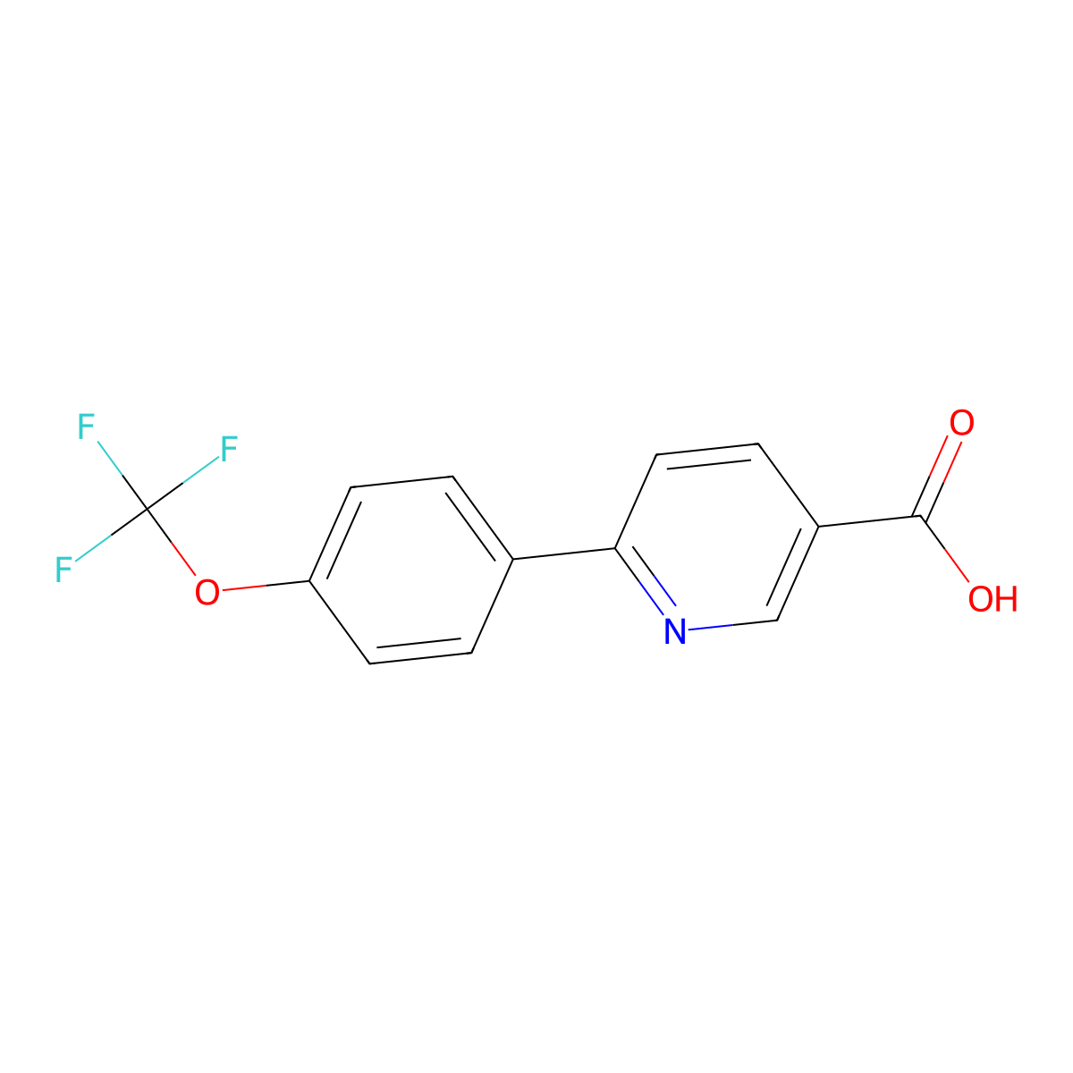 6-[4-(Trifluoromethoxy)phenyl]nicotinic acid molecular structure, CAS 851266-73-4