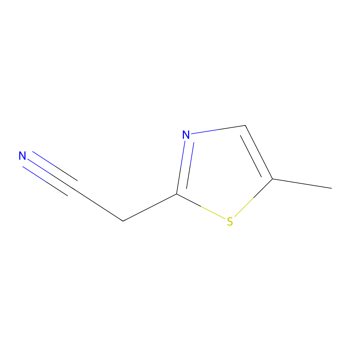 (5-Methyl-1,3-thiazol-2-yl)acetonitrile molecular structure, CAS 851269-14-2