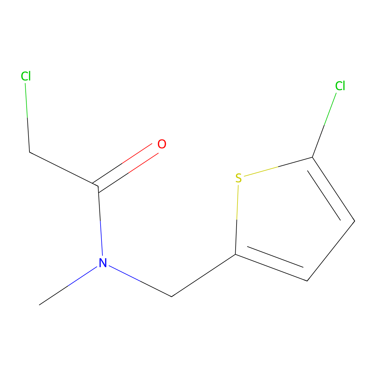 2-chloro-N-[(5-chlorothiophen-2-yl)methyl]-N-methylacetamide molecular structure, CAS 851269-15-3