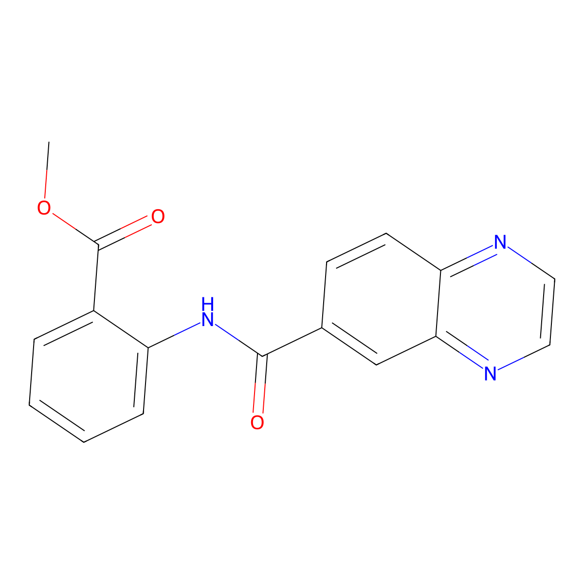 Methyl 2-(quinoxaline-6-carboxamido)benzoate molecular structure, CAS 851269-92-6