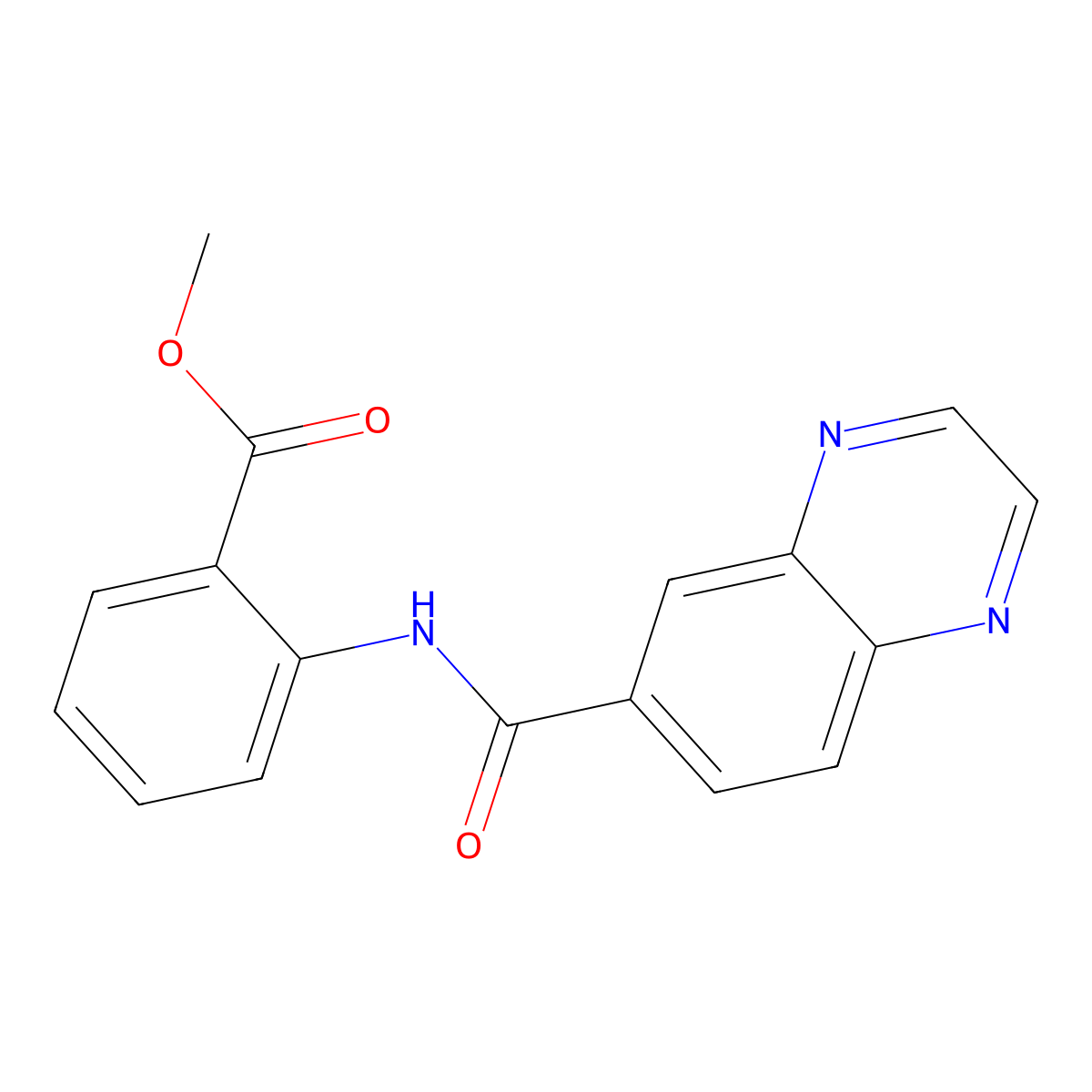 Methyl 2-(quinoxaline-6-carboxamido)benzoate molecular structure, CAS 851269-92-6