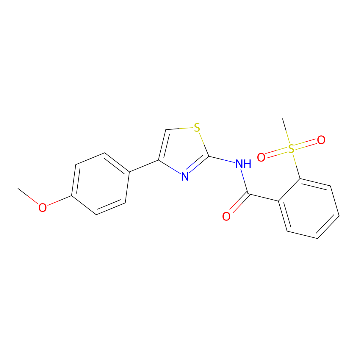N-(4-(4-methoxyphenyl)thiazol-2-yl)-2-(methylsulfonyl)benzamide molecular structure, CAS 851273-48-8