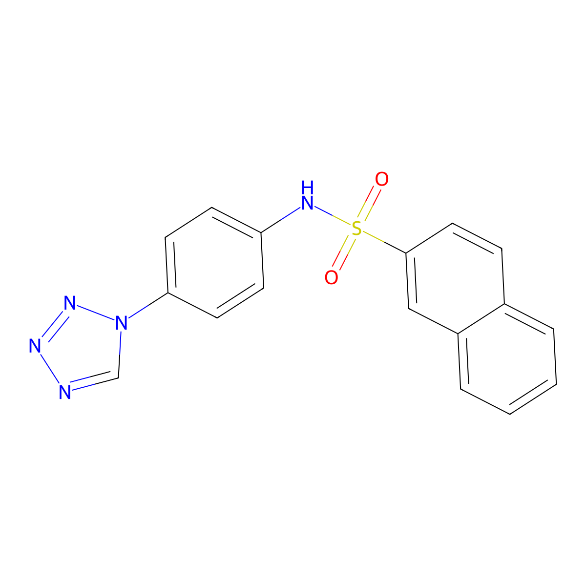N-[4-(1H-tetrazol-1-yl)phenyl]naphthalene-2-sulfonamide molecular structure, CAS 851274-60-7