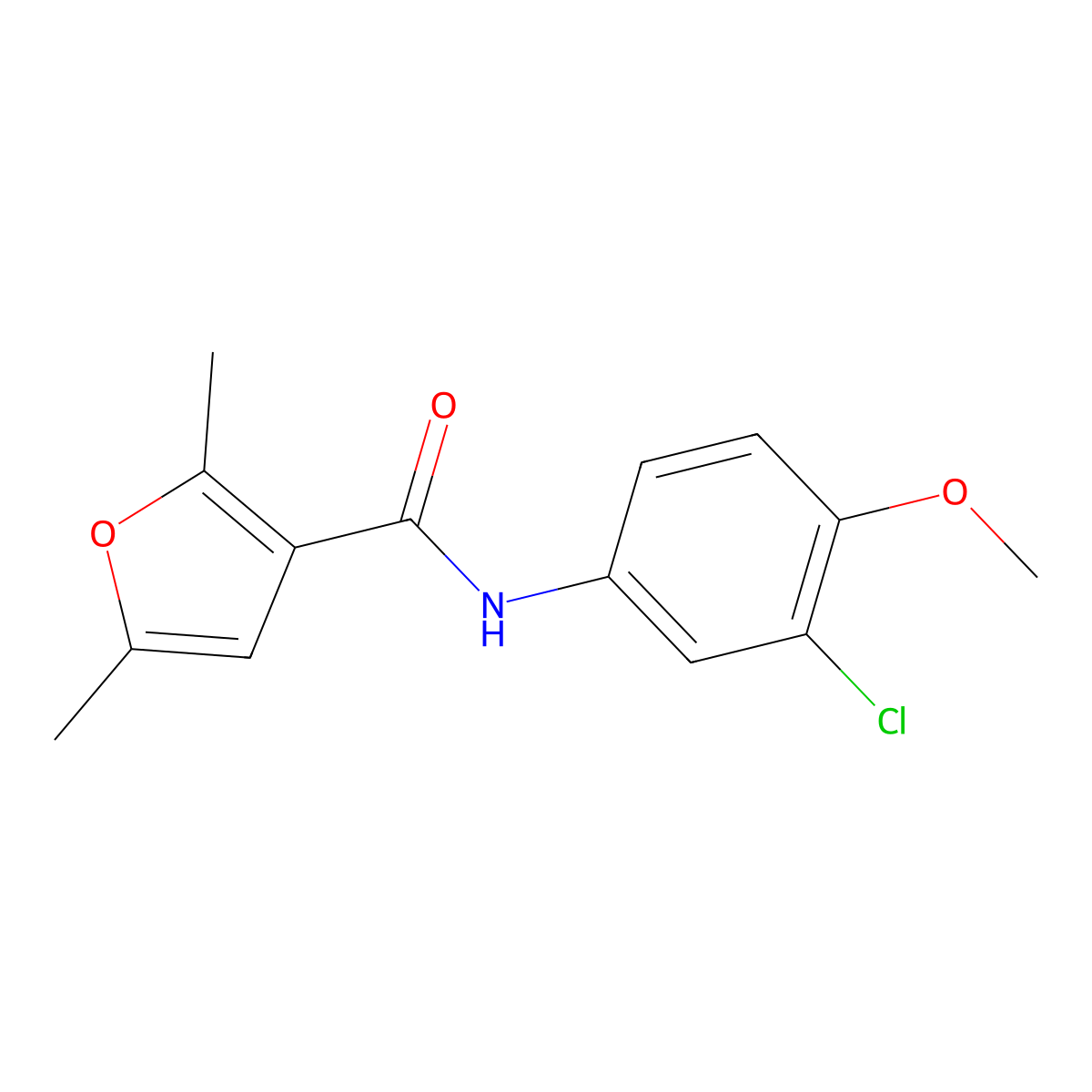 N-(3-chloro-4-methoxyphenyl)-2,5-dimethylfuran-3-carboxamide molecular structure, CAS 851282-51-4