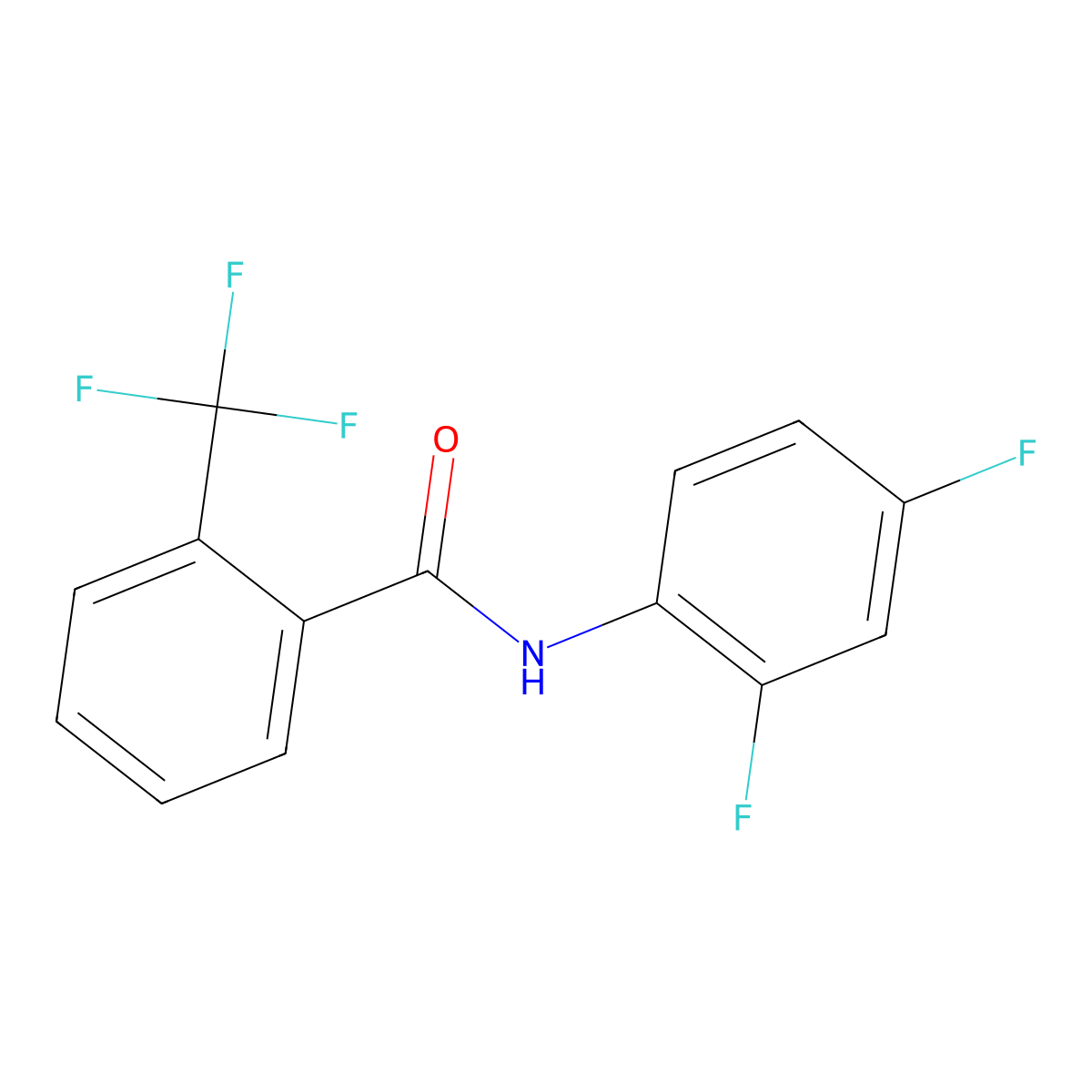 N-(2,4-difluorophenyl)-2-(trifluoromethyl)benzamide molecular structure, CAS 851284-95-2