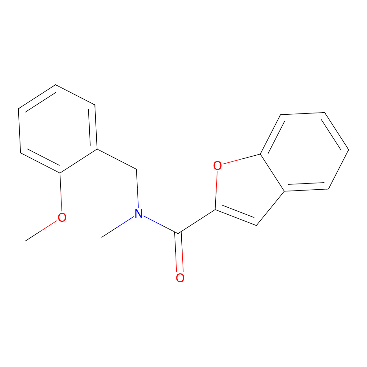 N-[(2-methoxyphenyl)methyl]-N-methyl-1-benzofuran-2-carboxamide molecular structure, CAS 851288-06-7