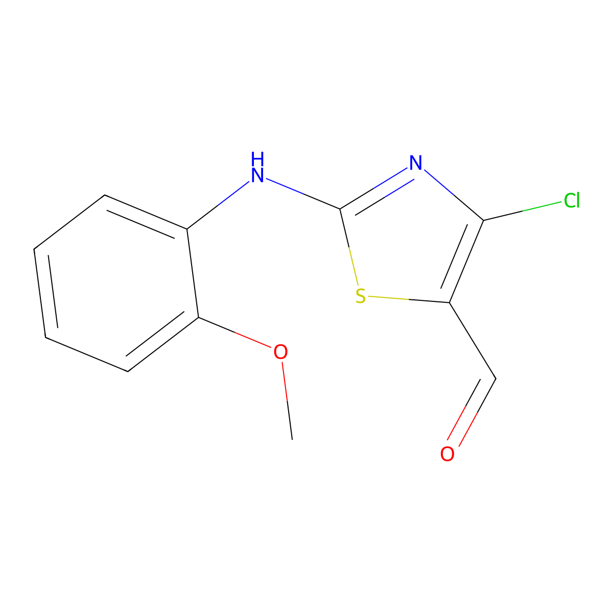 4-Chloro-2-((2-methoxyphenyl)amino)-1,3-thiazole-5-carbaldehyde molecular structure, CAS 851288-50-1