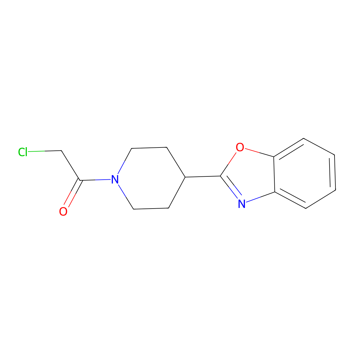 1-[4-(1,3-Benzoxazol-2-yl)piperidin-1-yl]-2-chloroethan-1-one molecular structure, CAS 851288-56-7