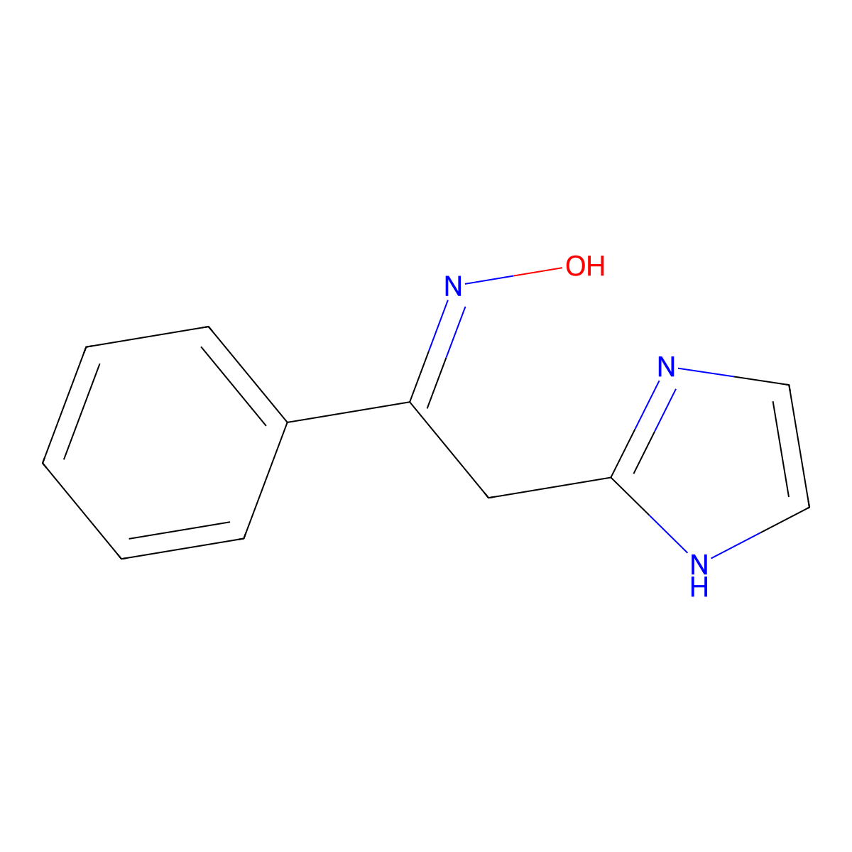 2-(1H-Imidazol-2-yl)-1-phenylethanone oxime molecular structure, CAS 851288-59-0