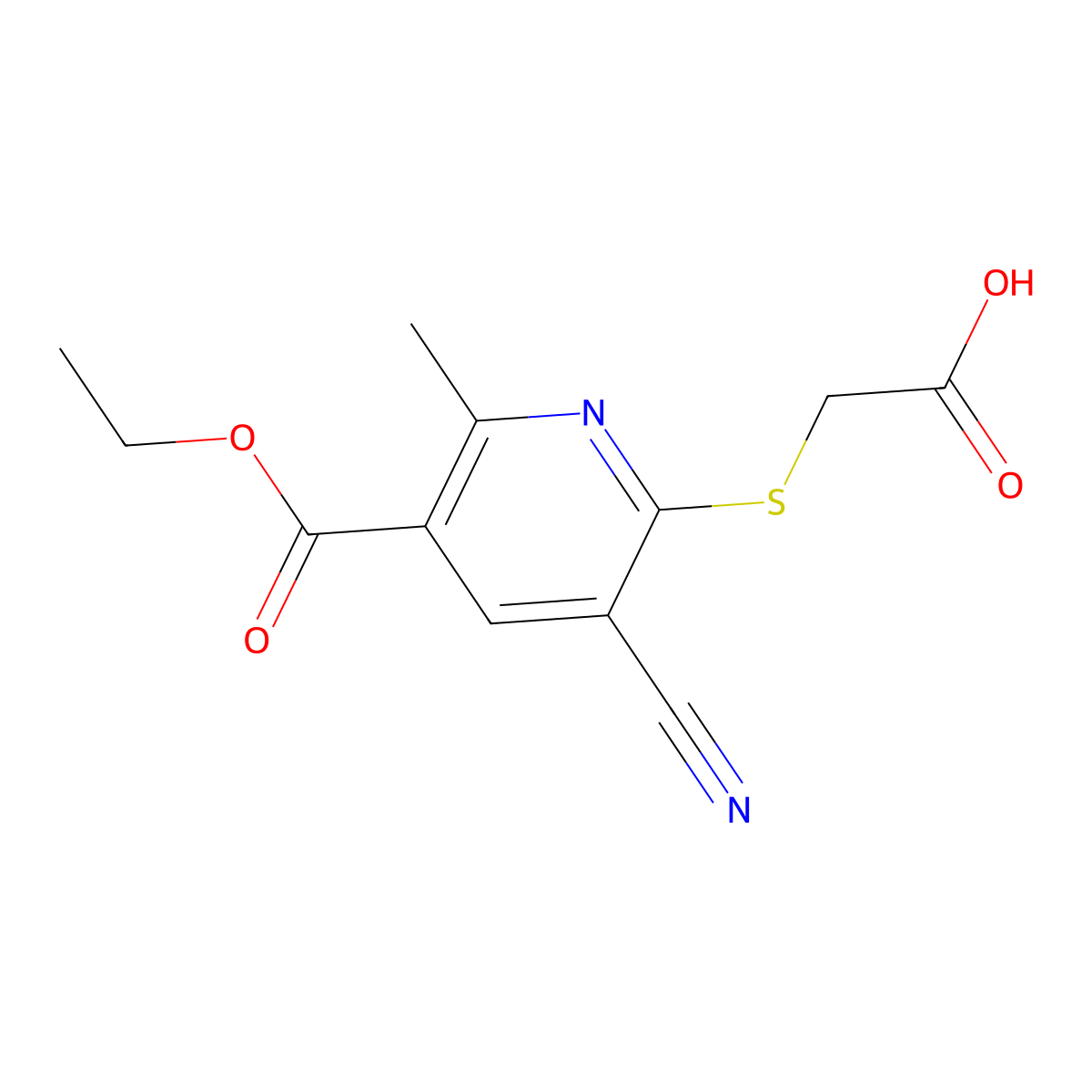 2-{[3-Cyano-5-(ethoxycarbonyl)-6-methylpyridin-2-yl]sulfanyl}acetic acid molecular structure, CAS 851288-80-7