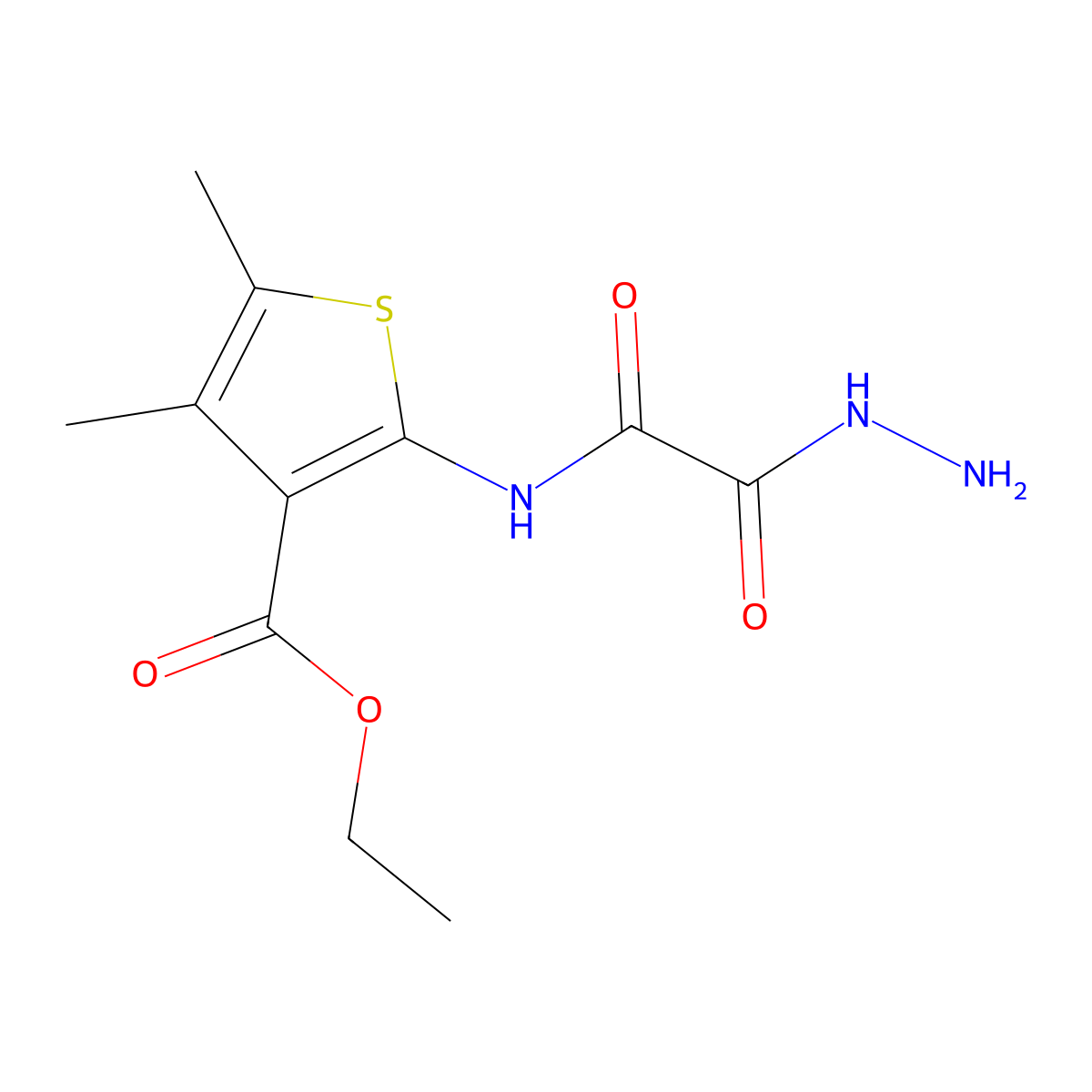Ethyl 2-[(hydrazinecarbonyl)formamido]-4,5-dimethylthiophene-3-carboxylate molecular structure, CAS 851288-82-9