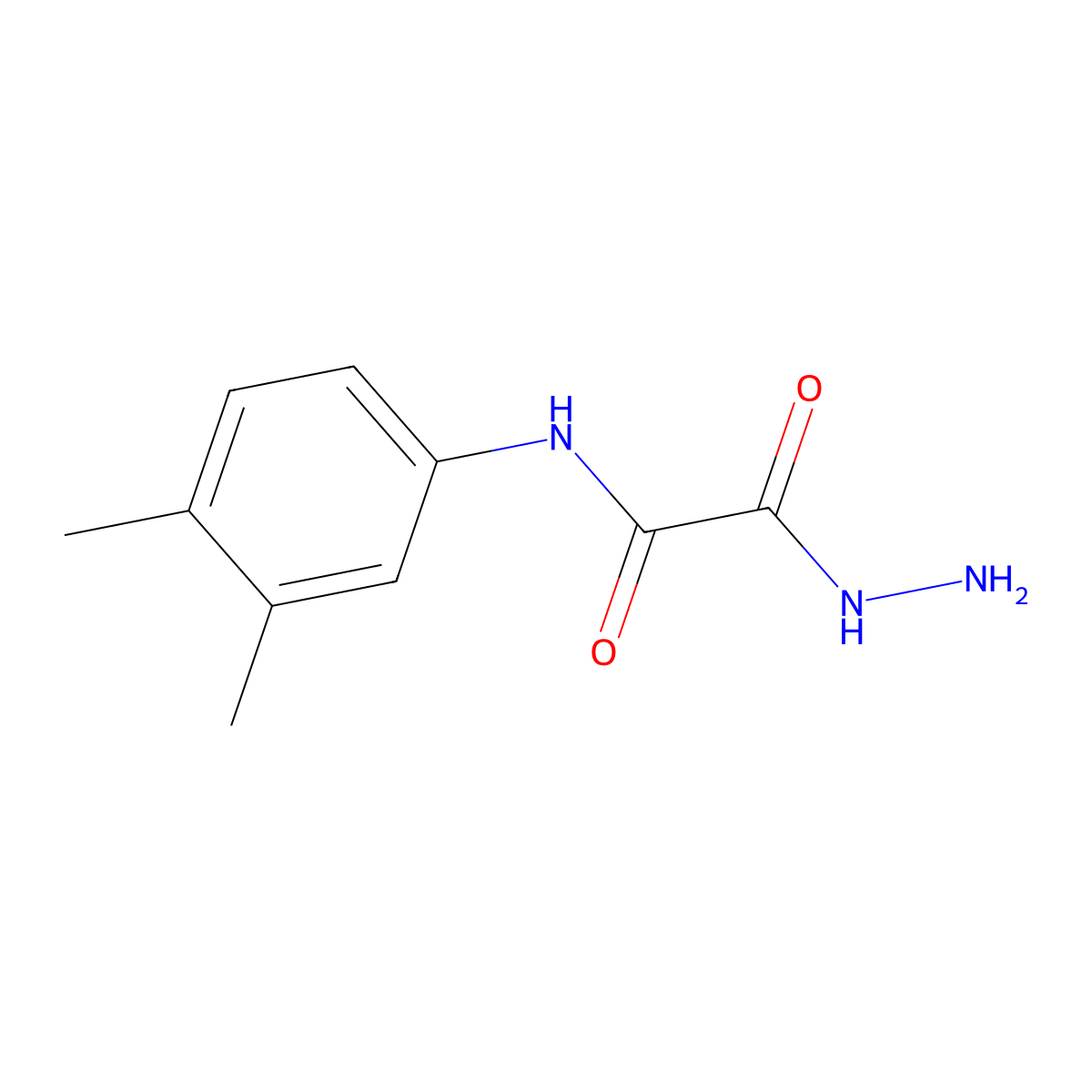 N-(3,4-dimethylphenyl)-1-(hydrazinecarbonyl)formamide molecular structure, CAS 851288-84-1