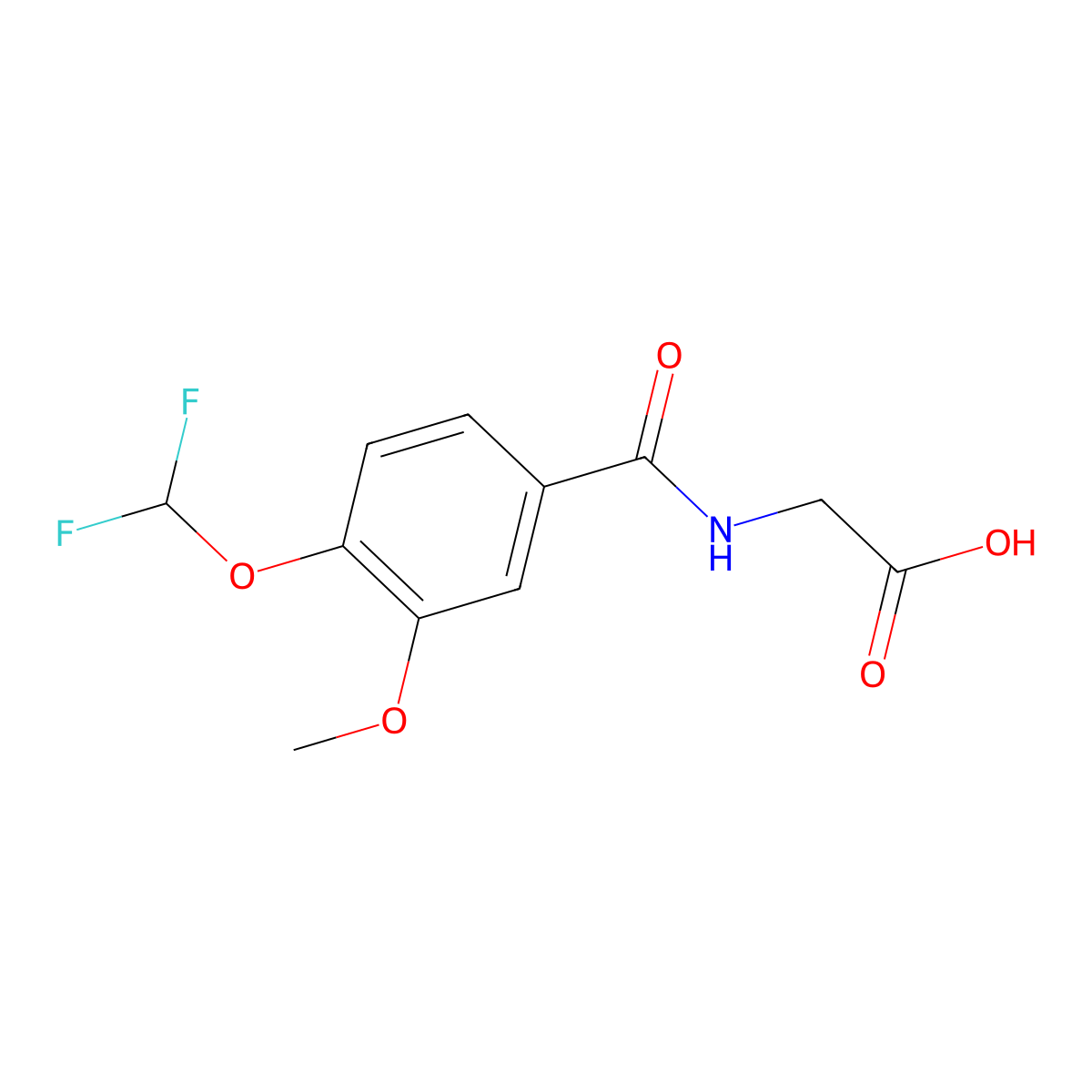 2-{[4-(Difluoromethoxy)-3-methoxyphenyl]formamido}acetic acid molecular structure, CAS 851288-85-2