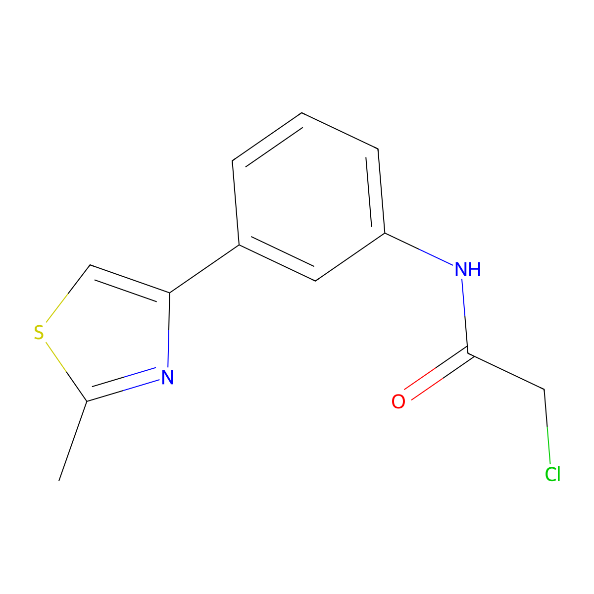 2-chloro-N-[3-(2-methyl-1,3-thiazol-4-yl)phenyl]acetamide molecular structure, CAS 851288-86-3