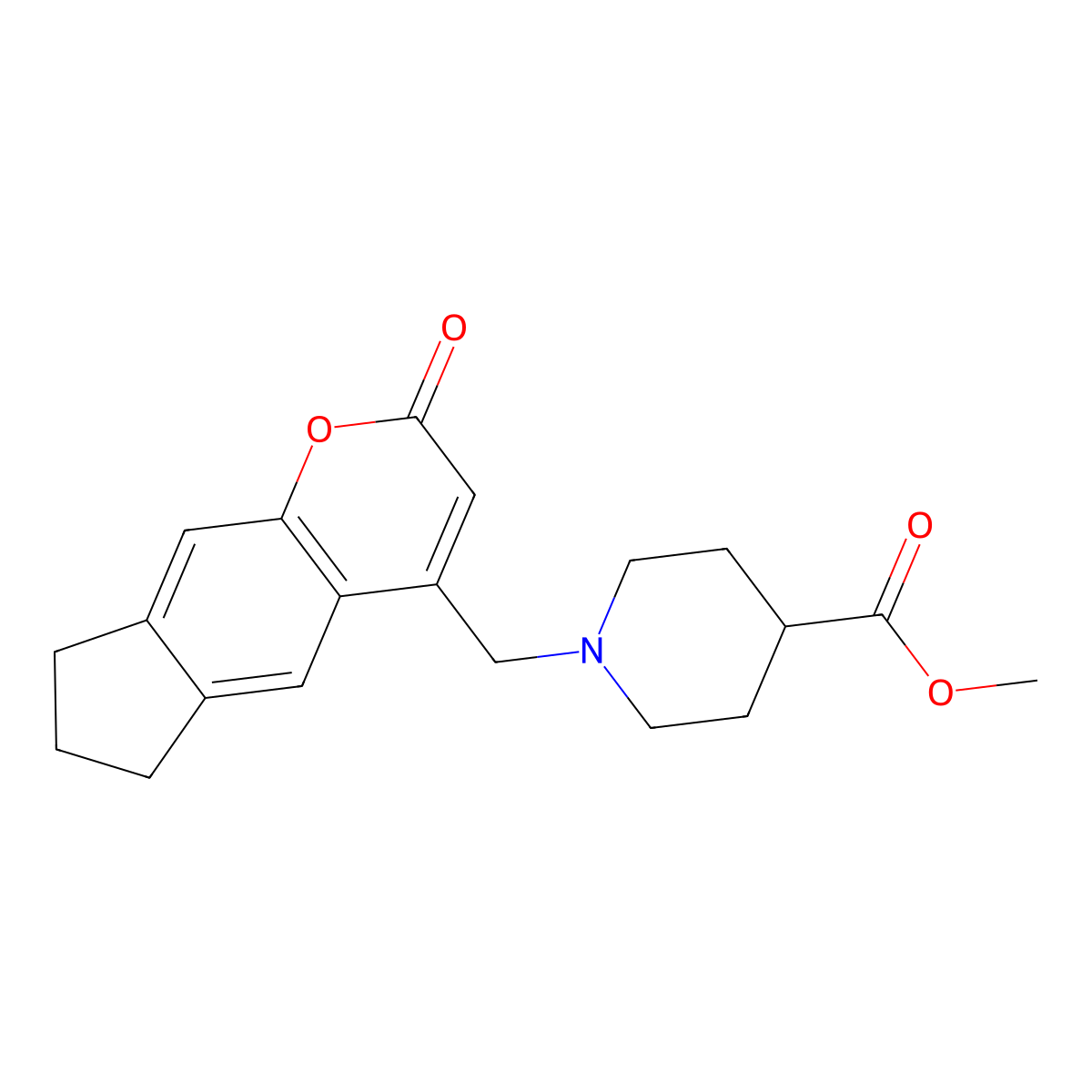 methyl 1-({2-oxo-2H,6H,7H,8H-cyclopenta[g]chromen-4-yl}methyl)piperidine-4-carboxylate molecular structure, CAS 851290-22-7