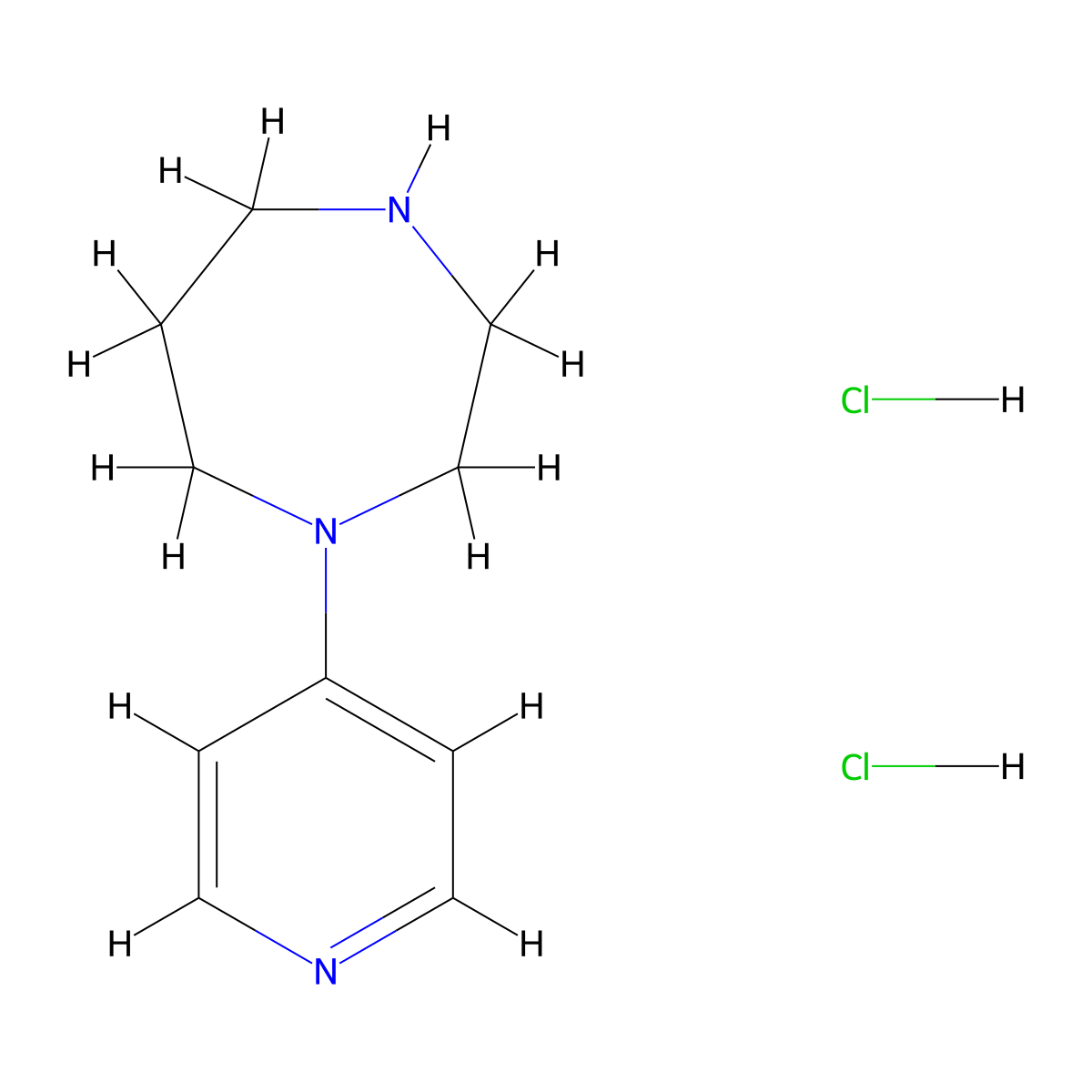 1-(Pyridin-4-yl)-1,4-diazepane dihydrochloride molecular structure, CAS 851292-41-6