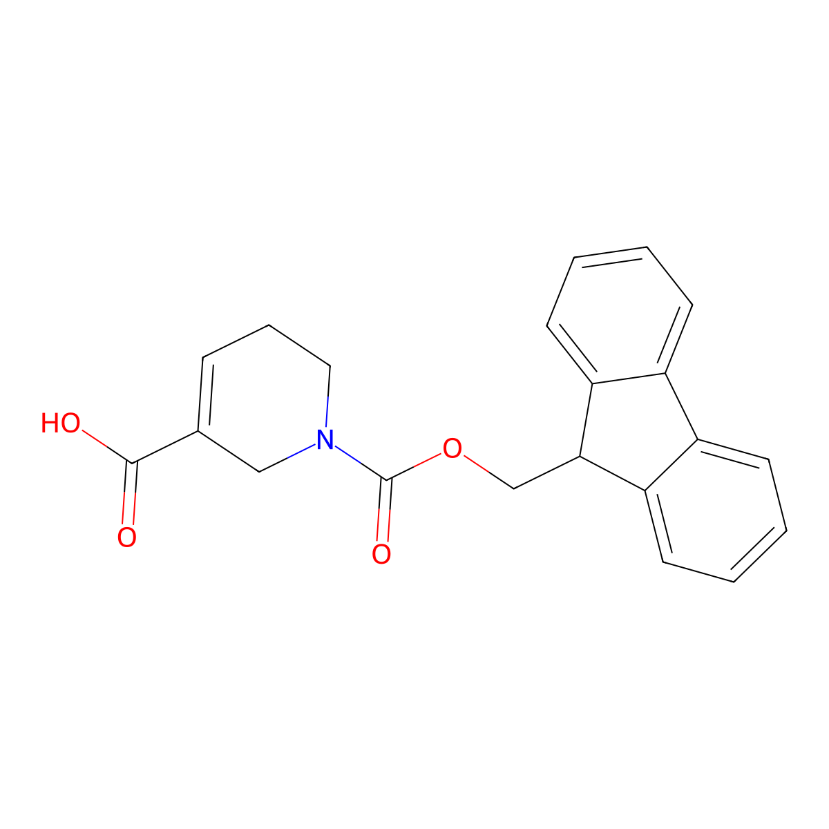 Fmoc-1,2,5,6-tetrahydropyridine-3-carboxylic acid molecular structure, CAS 851292-43-8