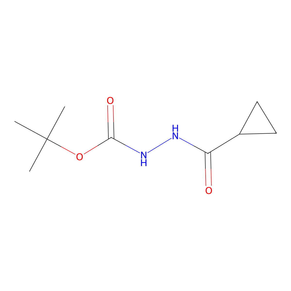 tert-Butyl 2-(cyclopropanecarbonyl)hydrazinecarboxylate molecular structure, CAS 851295-78-8