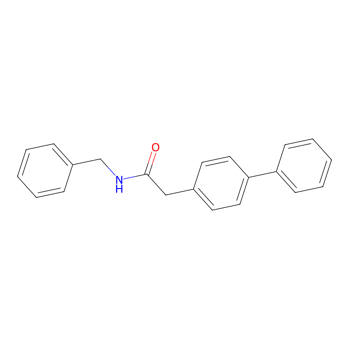 N-benzyl-2-(4-phenylphenyl)acetamide molecular structure, CAS 851298-38-9