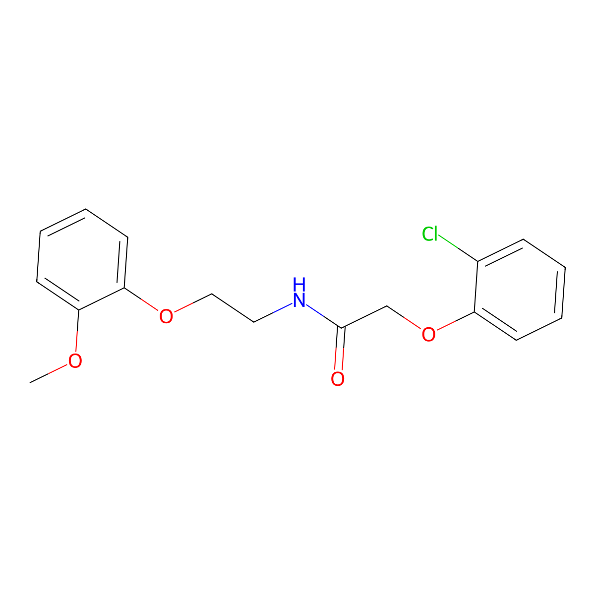 2-(2-chlorophenoxy)-N-[2-(2-methoxyphenoxy)ethyl]acetamide molecular structure, CAS 851299-14-4