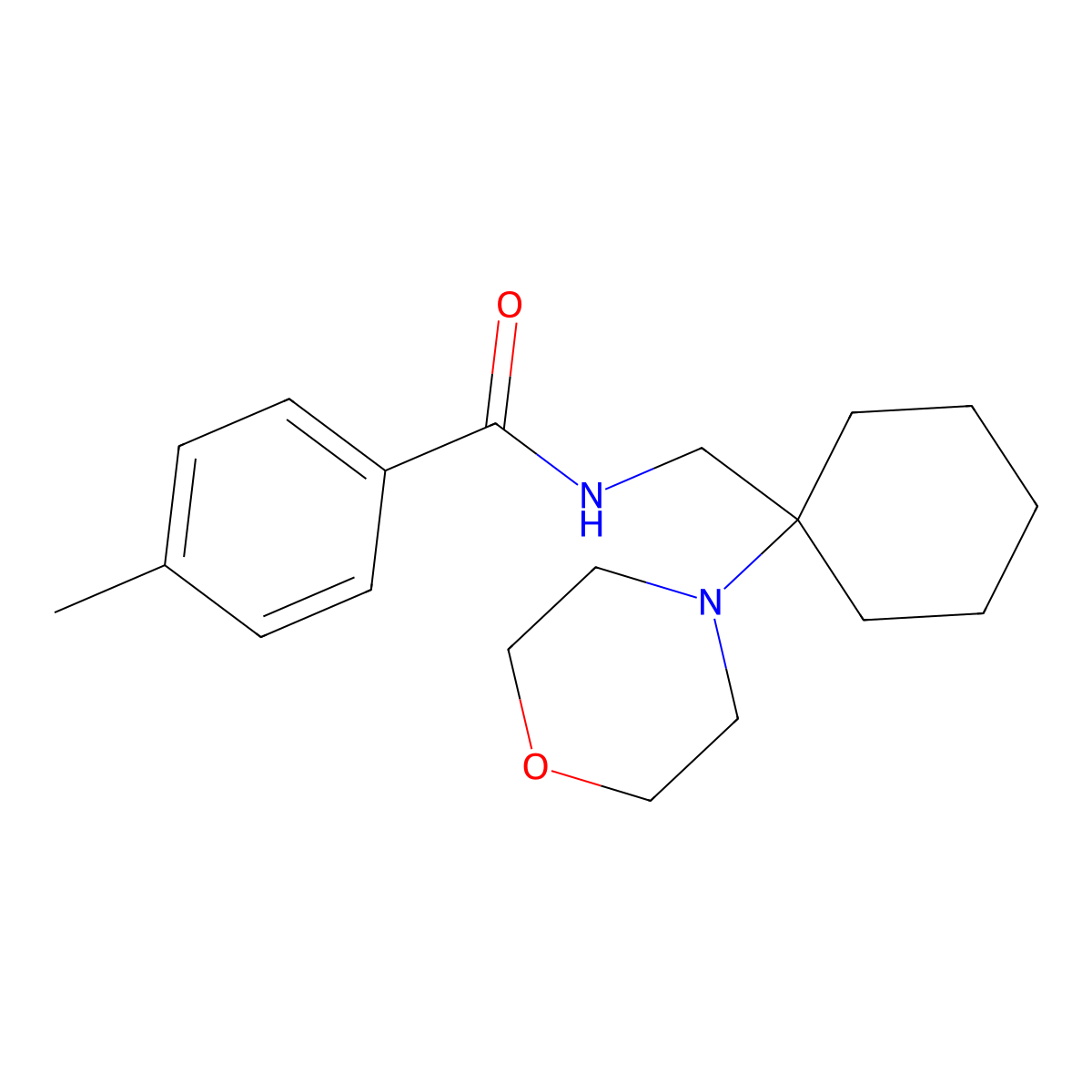 4-methyl-N-[(1-morpholin-4-ylcyclohexyl)methyl]benzamide molecular structure, CAS 851299-76-8