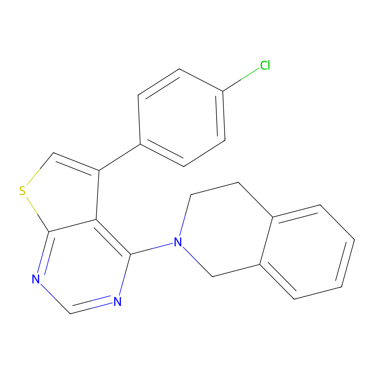 2-[5-(4-Chlorophenyl)thieno[2,3-d]pyrimidin-4-yl]-1,2,3,4-tetrahydroisoquinoline molecular structure, CAS 851300-41-9