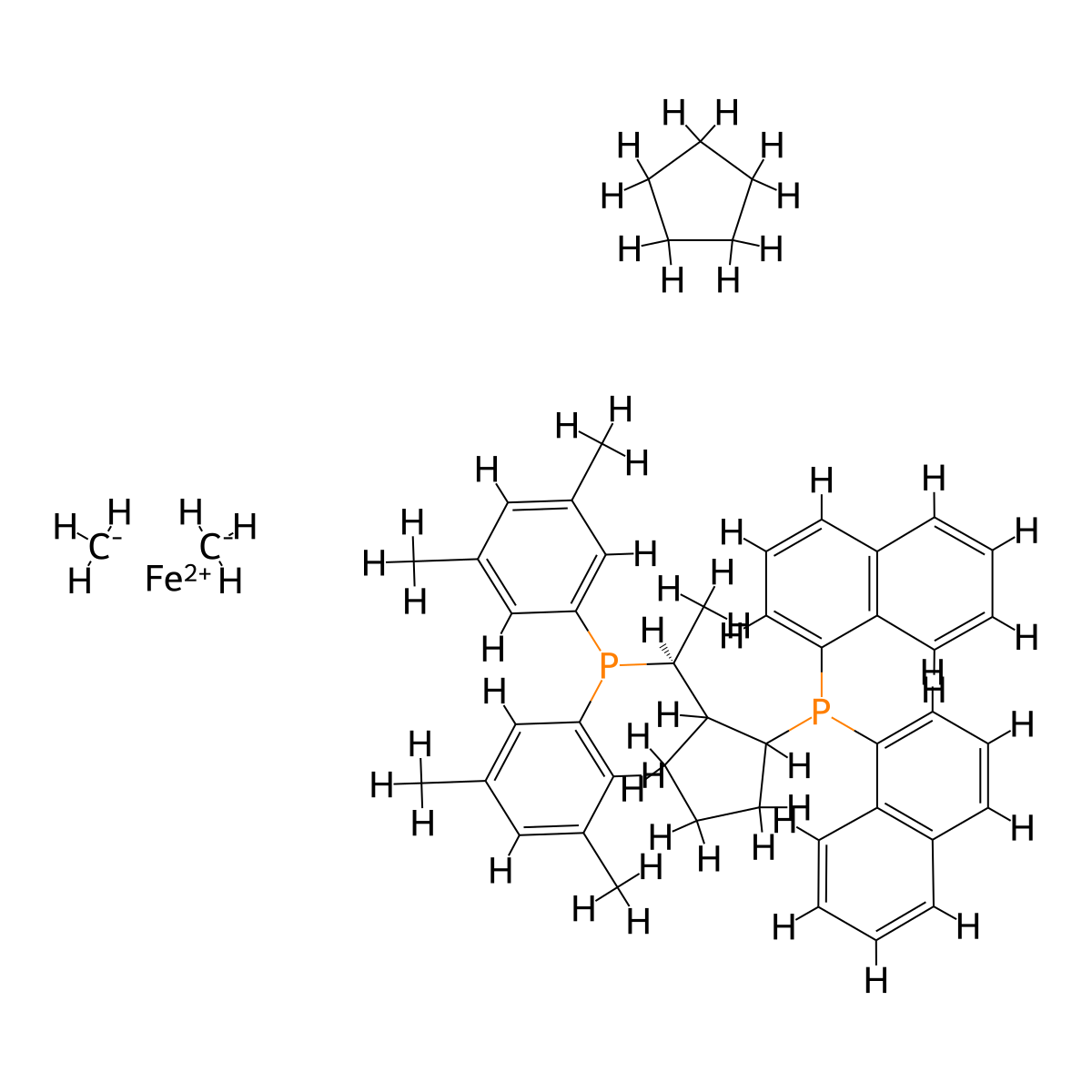(S)-1-{(Rp)-2-[Di(1-naphthyl)phosphino]ferrocenyl}ethyldi(3,5-xylyl)phosphine molecular structure, CAS 851308-41-3