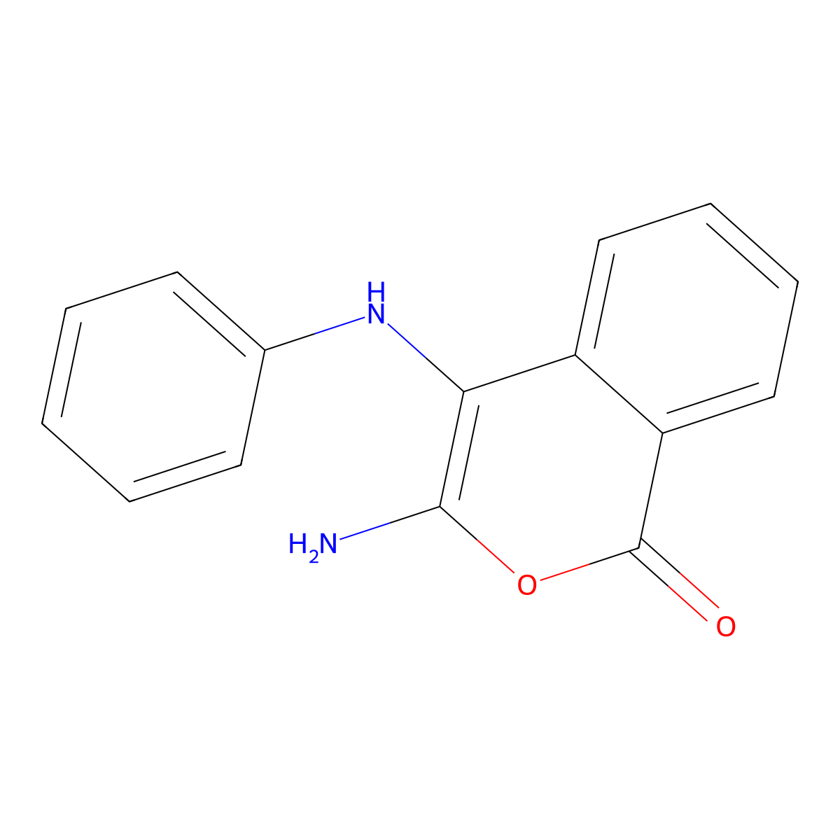 3-amino-4-anilino-1H-isochromen-1-one molecular structure, CAS 851320-40-6