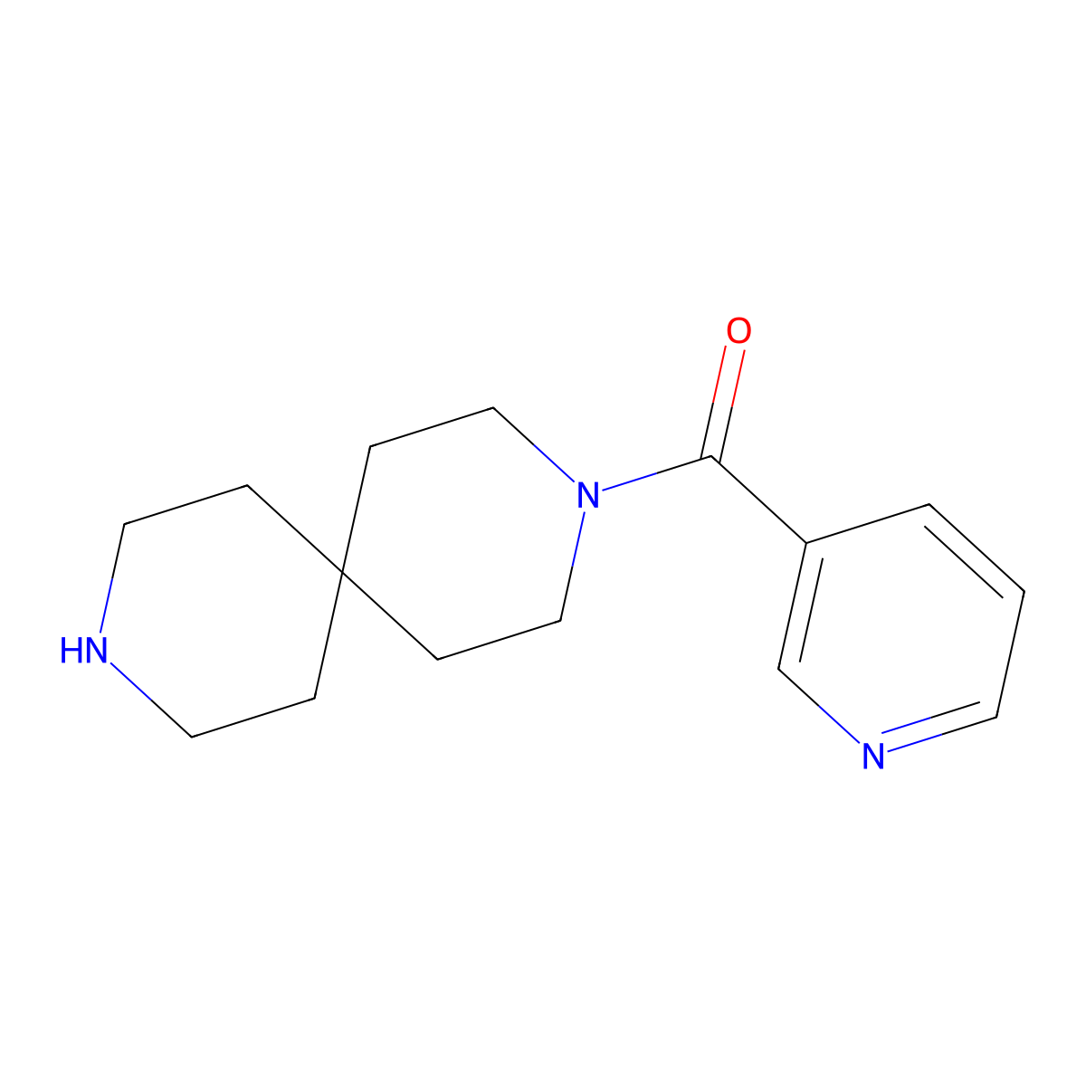 Pyridin-3-yl(3,9-diazaspiro[5.5]undecan-3-yl)methanone molecular structure, CAS 851324-36-2