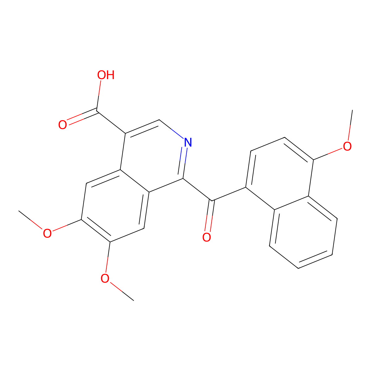 6,7-dimethoxy-1-(4-methoxynaphthalene-1-carbonyl)isoquinoline-4-carboxylic Acid molecular structure, CAS 851331-58-3