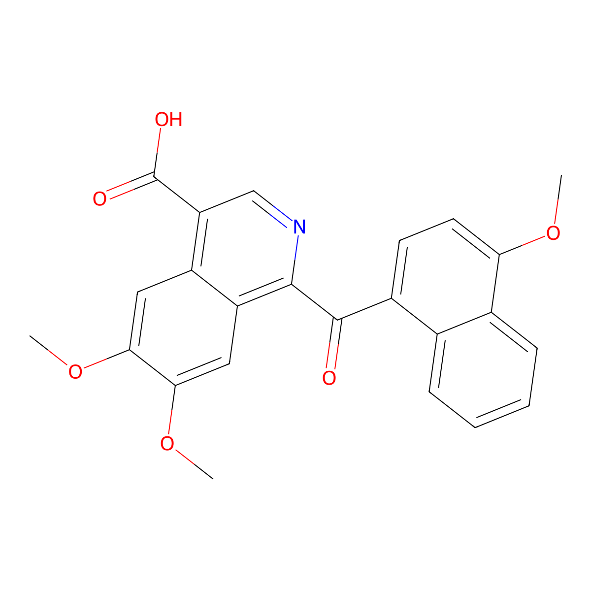 6,7-dimethoxy-1-(4-methoxynaphthalene-1-carbonyl)isoquinoline-4-carboxylic Acid molecular structure, CAS 851331-58-3