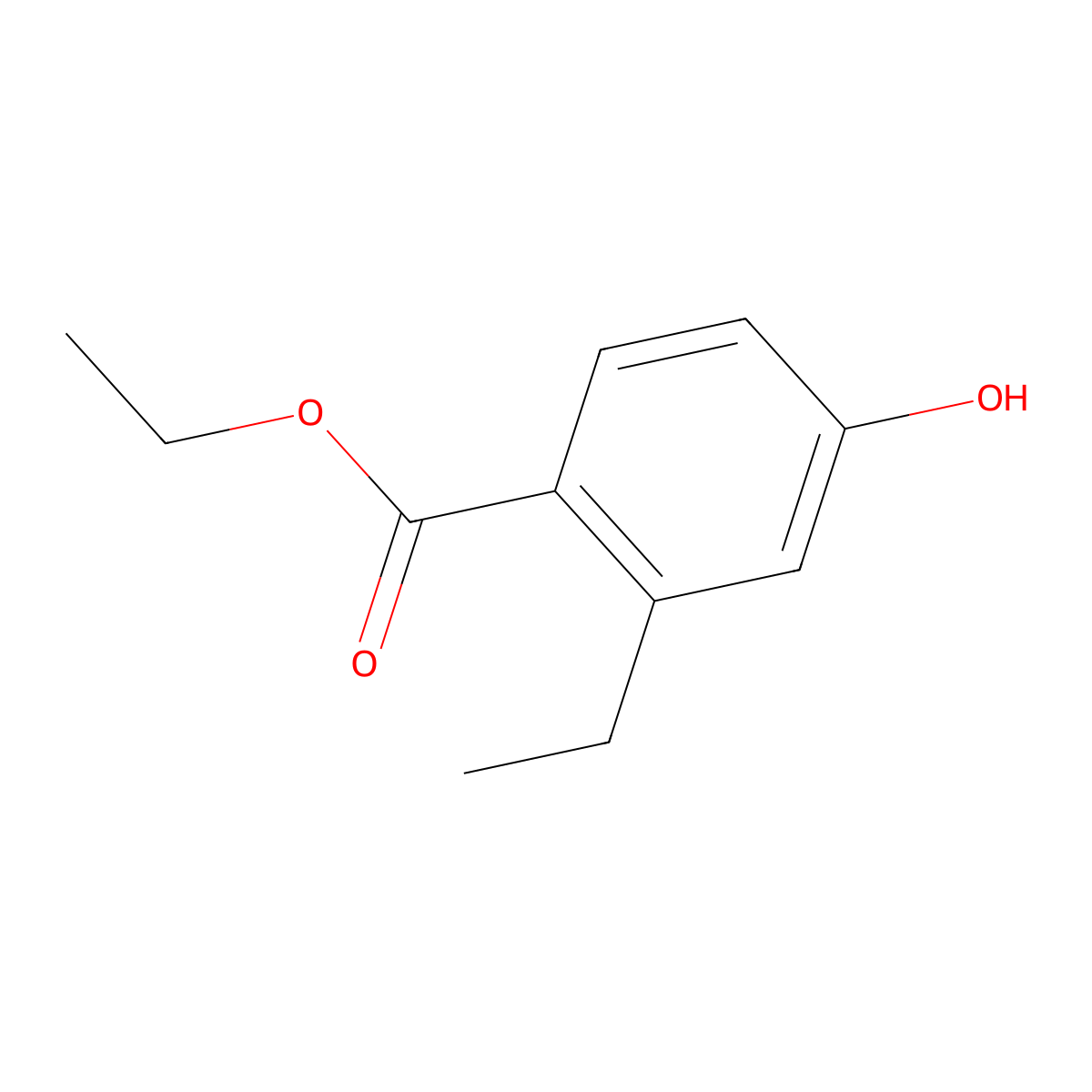 Ethyl 2-ethyl-4-hydroxybenzoate molecular structure, CAS 851334-79-7