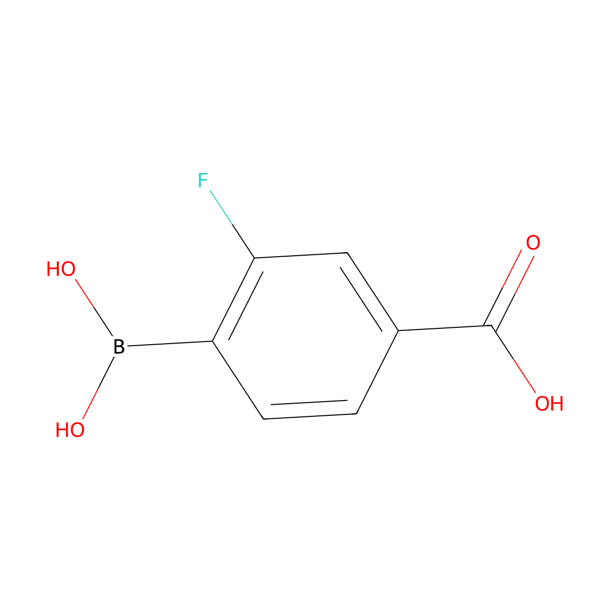 4-(Dihydroxyboranyl)-3-fluorobenzoic acid molecular structure, CAS 851335-07-4