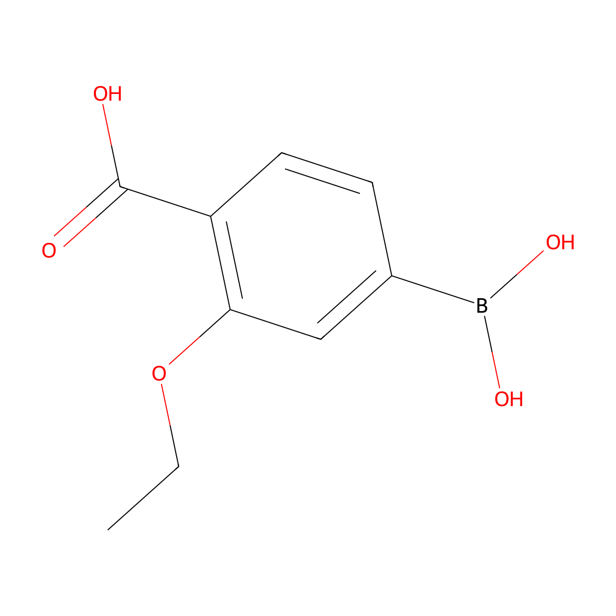 Benzoic acid, 4-borono-2-ethoxy- molecular structure, CAS 851335-10-9