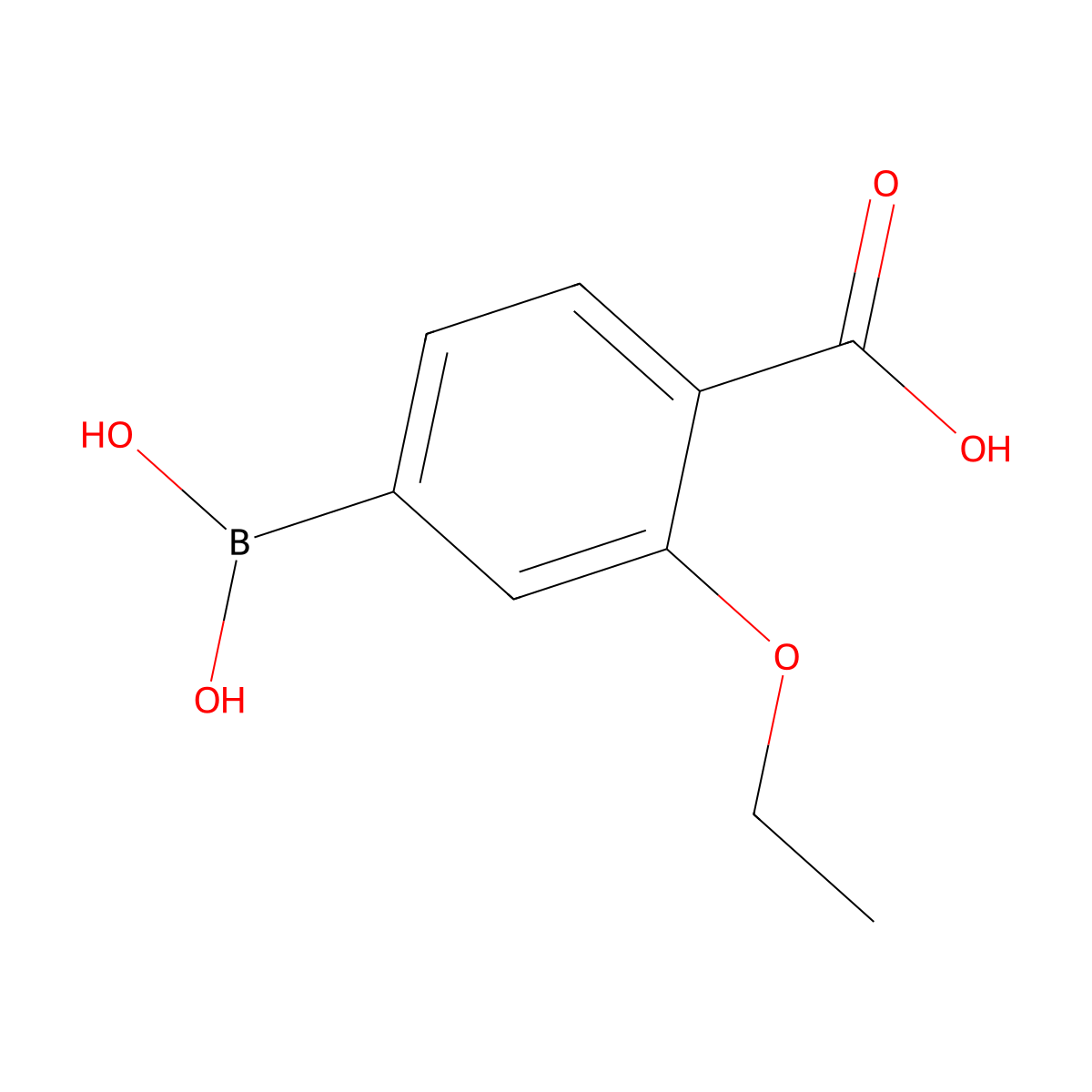 Benzoic acid, 4-borono-2-ethoxy- molecular structure, CAS 851335-10-9