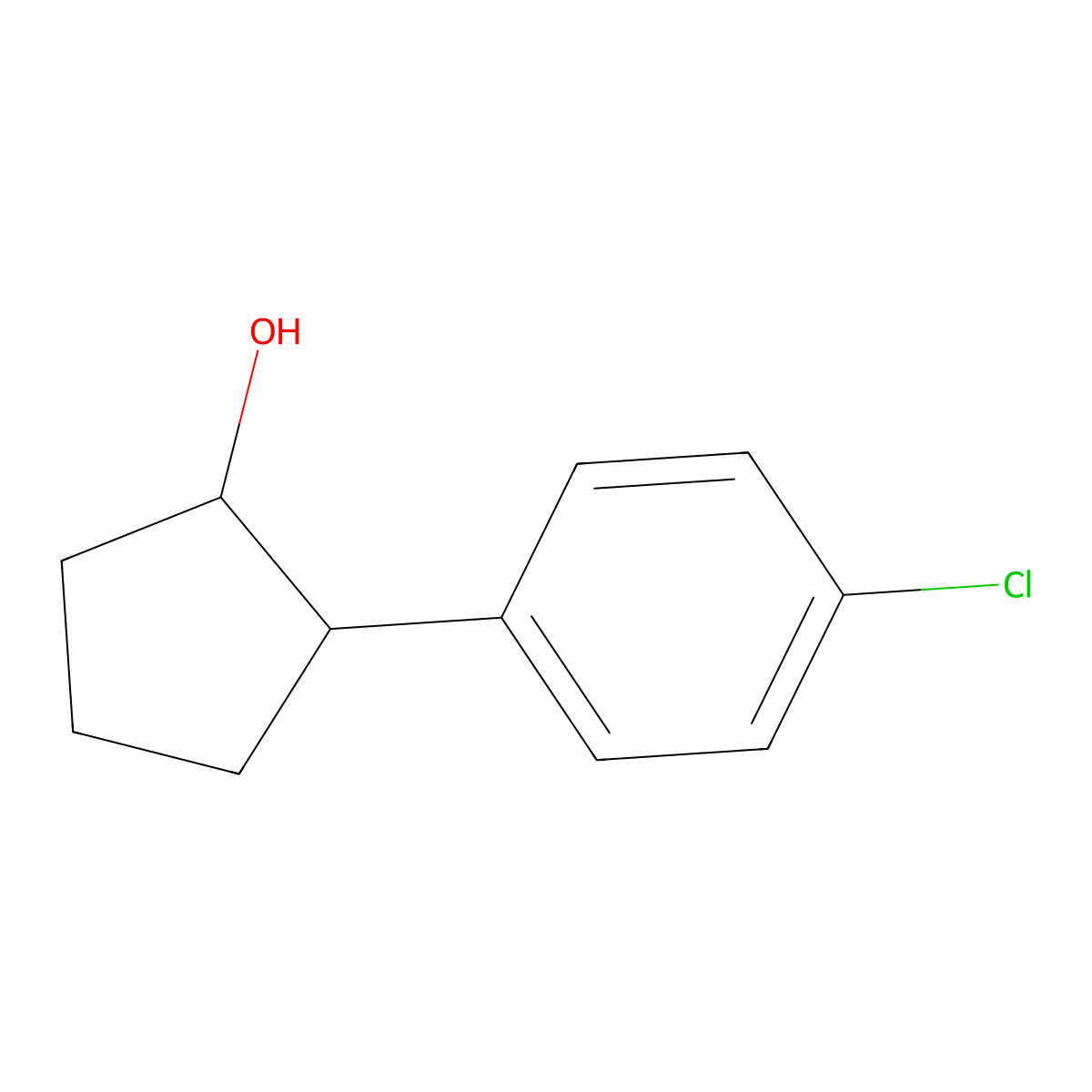 2-(4-Chlorophenyl)cyclopentan-1-ol molecular structure, CAS 851337-37-6