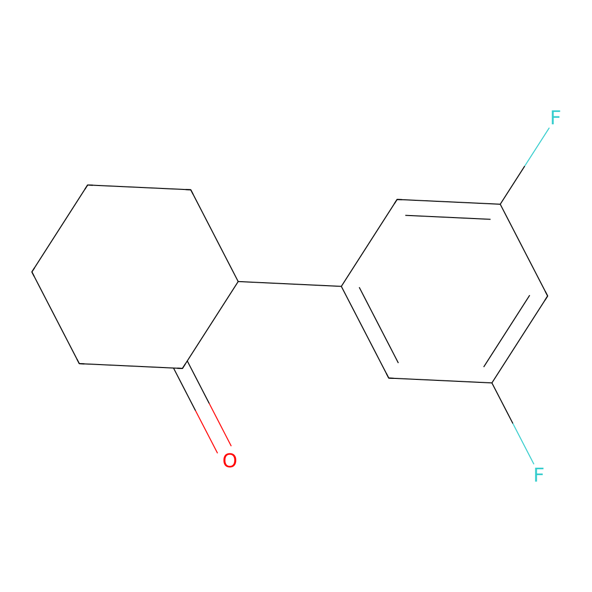 2-(3,5-Difluorophenyl)cyclohexan-1-one molecular structure, CAS 851337-61-6