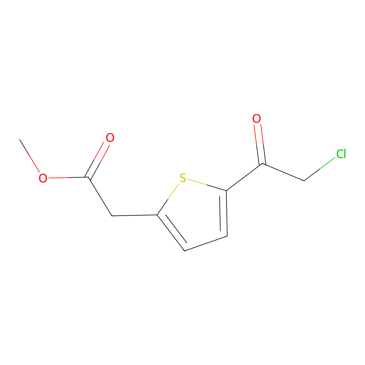 Methyl 2-[5-(2-chloroacetyl)thiophen-2-yl]acetate molecular structure, CAS 851340-07-3