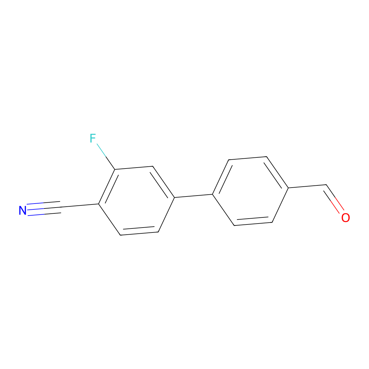 3-Fluoro-4'-formyl-[1,1'-biphenyl]-4-carbonitrile molecular structure, CAS 851340-77-7