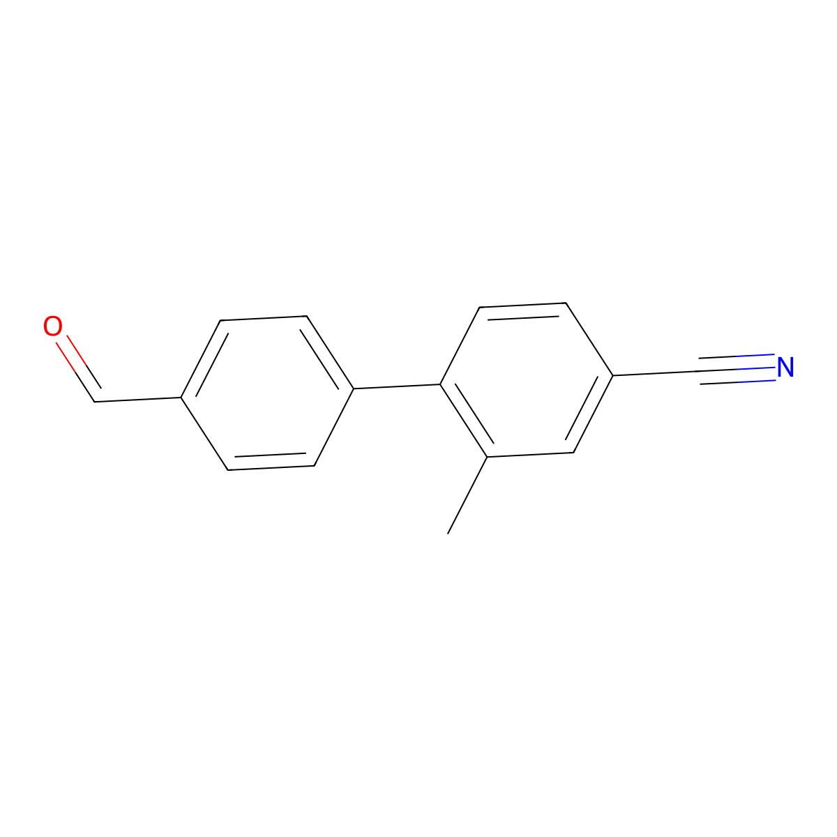 4'-Formyl-2-methyl-biphenyl-4-carbonitrile molecular structure, CAS 851340-87-9