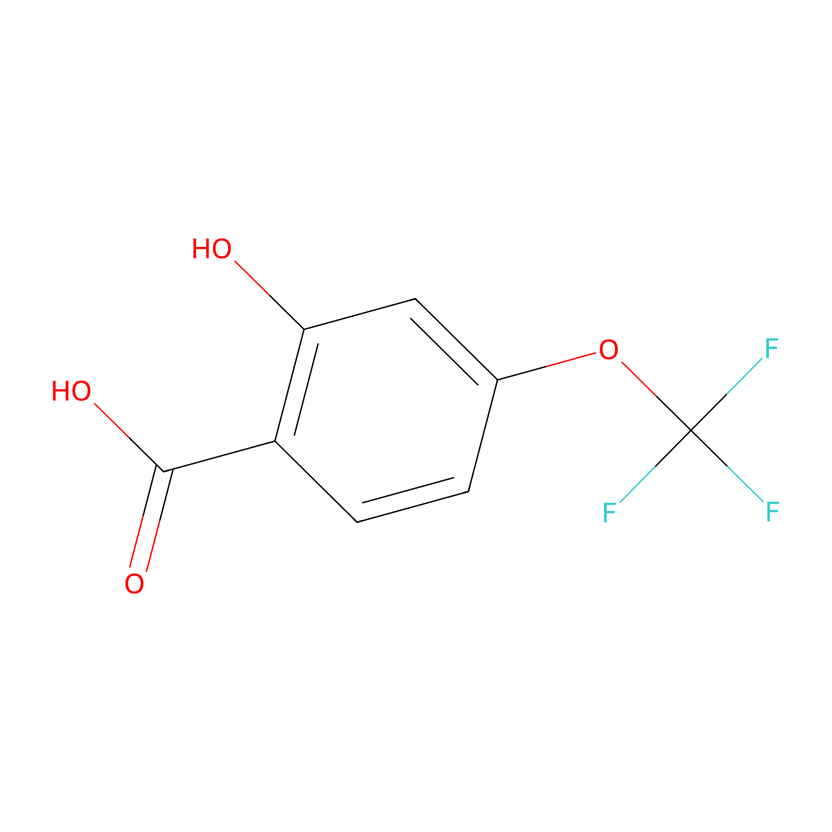 2-Hydroxy-4-(trifluoromethoxy)benzoic acid molecular structure, CAS 851341-52-1