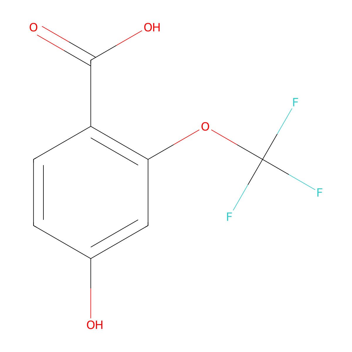 4-Hydroxy-2-(trifluoromethoxy)benzoic acid molecular structure, CAS 851341-56-5