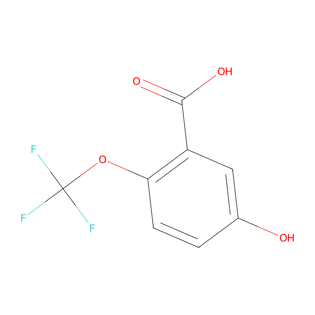 5-Hydroxy-2-(trifluoromethoxy)benzoic acid molecular structure, CAS 851341-57-6