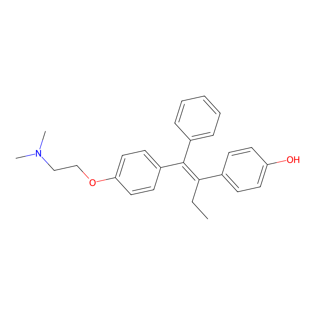 4-(1-{4-[2-(Dimethylamino)ethoxy]phenyl}-1-phenylbut-1-en-2-yl)phenol molecular structure, CAS 851342-34-2
