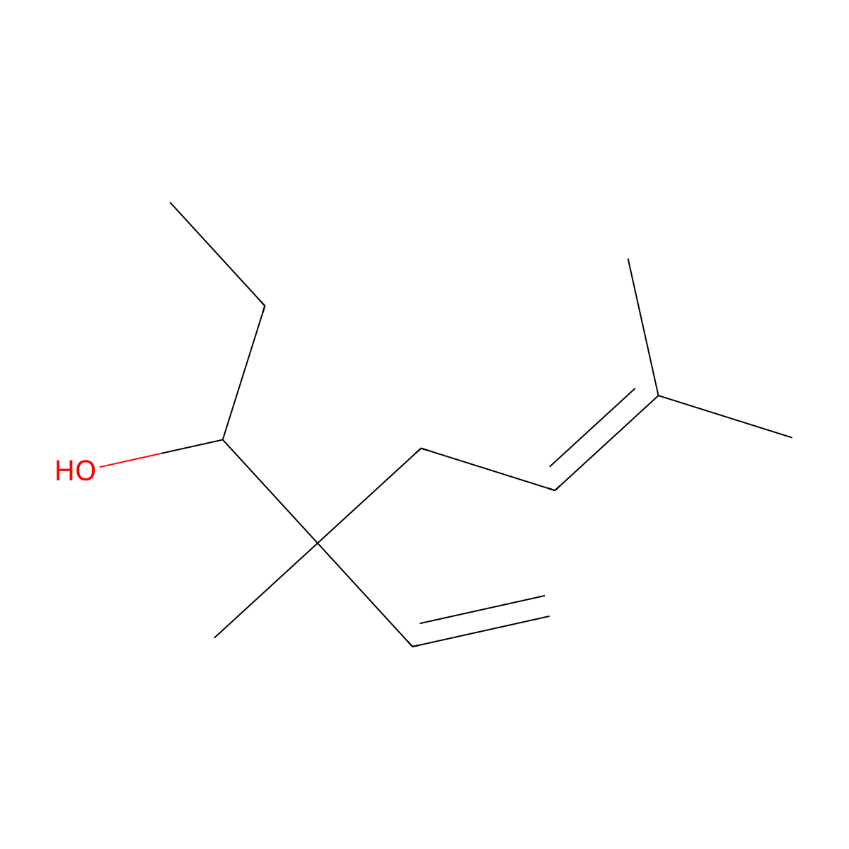 6-Octen-3-ol, 4-ethenyl-4,7-dimethyl- molecular structure, CAS 85136-05-6