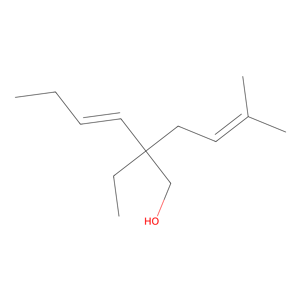 2-Ethyl-2-prenyl-3-hexenol molecular structure, CAS 85136-06-7