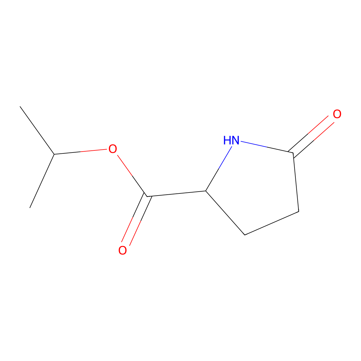 Isopropyl 5-oxo-DL-prolinate molecular structure, CAS 85136-11-4