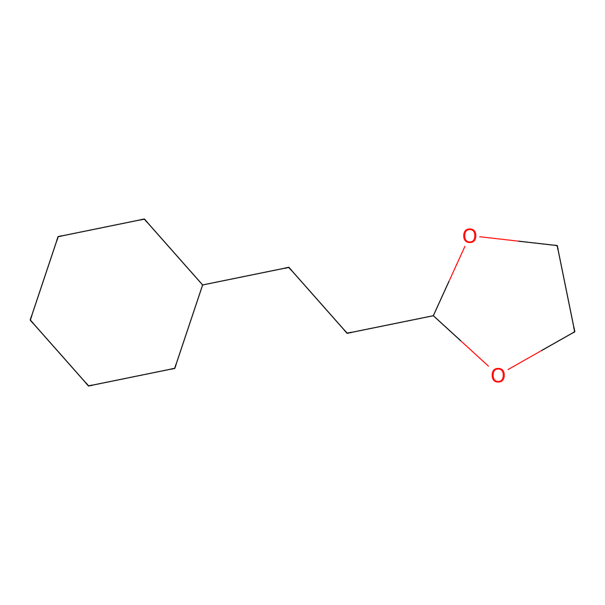 2-(2-Cyclohexylethyl)-1,3-dioxolane molecular structure, CAS 85136-37-4
