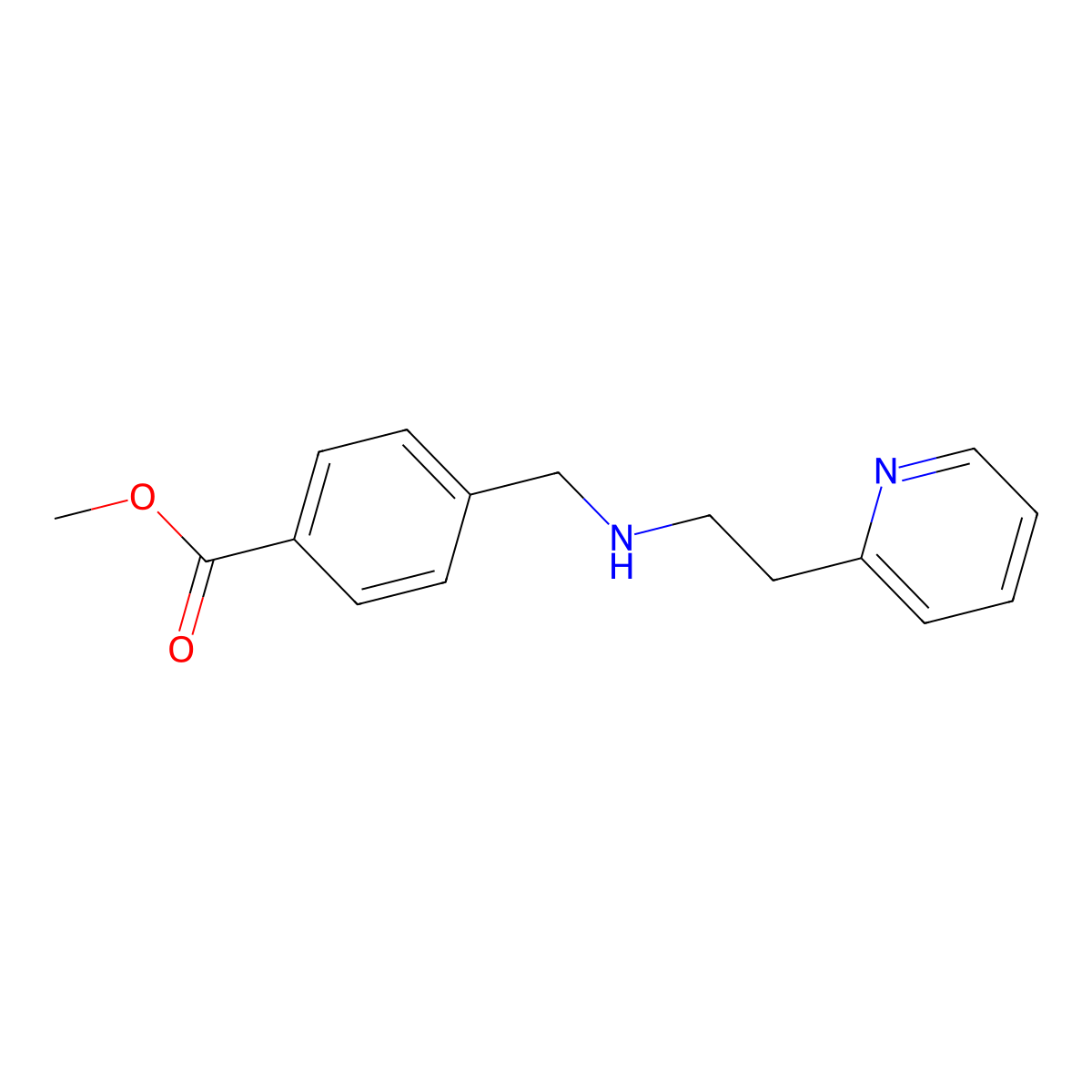 Methyl 4-(((2-(pyridin-2-yl)ethyl)amino)methyl)benzoate molecular structure, CAS 851365-08-7