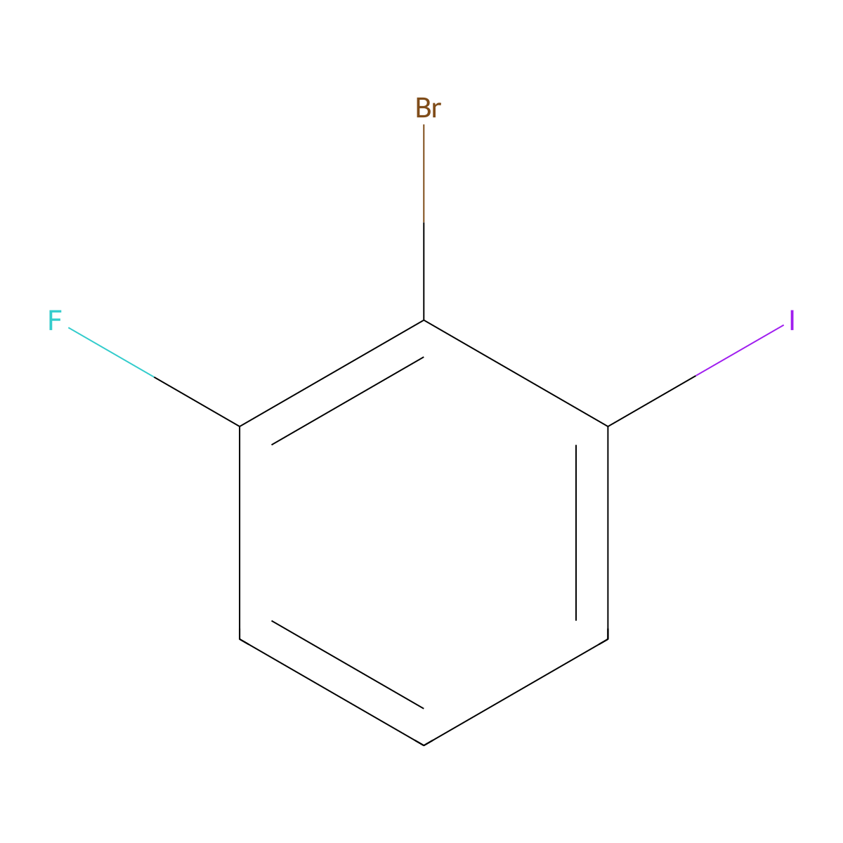 2-Bromo-1-fluoro-3-iodobenzene molecular structure, CAS 851368-08-6